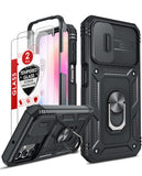 LeYi for Samsung Galaxy A25 5G Phone Case: Samsung Galaxy A25 Case with 2 Tempered Glass Screen Pro Maxtector, Slide Camera Cover, Ring Stand Holder, Heavy Duty Shockproof para Samsung Galaxy A25 Cover for Women Girl