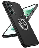 LeYi for Samsung Galaxy S22 Case, Shockproof Heavy Duty Protective Slim Fit Samsung Galaxy S22 Cell Phone Case Cover with Rotatable Ring Holder Magnetic Kickstand for Women