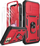 LeYi for Samsung Galaxy A13 4G Phone Case: Samsung A13 4G Case with 2 Tempered Glass Screen Protector, Slide Camera Cover, Ring Stand Holder, Heavy Duty Shockproof para A 13 4G Cover for Women Girl