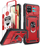 LeYi for Samsung Galaxy A12 Phone Case: Samsung Galaxy A12 Case with 2 Tempered Glass Screen Pro Maxtector, Slide Camera Cover, Ring Stand Holder, Heavy Duty Shockproof para Samsung Galaxy A 12 Cover for Women Girl