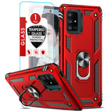 LeYi for Samsung Galaxy A71 5G Phone Case, Samsung A71 5G Phone Case with Glass Screen Protector Replacement, Military-Grade Shockproof Magnetic Ring Stand Cell Android Case Cover