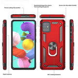 LeYi for Samsung Galaxy A51 Case with Glass Screen Protector Replacement, Military-Grade Shockproof Magnetic Ring Stand Cell Android Case Cover
