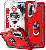 LeYi for Samsung Galaxy A56 5G Case with Glass Screen Protector Replacement, Military-Grade Shockproof Magnetic Ring Stand Cell Android Case Cover