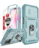 LeYi for Samsung Galaxy A25 5G Phone Case: Samsung Galaxy A25 Case with 2 Tempered Glass Screen Pro Maxtector, Slide Camera Cover, Ring Stand Holder, Heavy Duty Shockproof para Samsung Galaxy A25 Cover for Women Girl