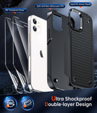 LeYi for iPhone 12/12 Pro Case with Screen Protector, Dual Layer Protective Hard PC Back & Soft Bumper Resilient Shock Absorb Case Cover for iPhone 12/12 Pro Phone