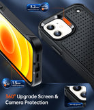 LeYi for iPhone 12/12 Pro Case with Screen Protector, Dual Layer Protective Hard PC Back & Soft Bumper Resilient Shock Absorb Case Cover for iPhone 12/12 Pro Phone