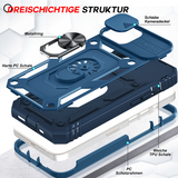 LeYi for iPhone 14 Phone Case: iPhone 14 Case with 2 Tempered Glass Screen Protector, Slide Camera Cover, Ring Stand Holder, Heavy Duty Shockproof para i Phone 14 Cover for Women Girl