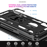 LeYi for iPhone XR Phone Case, iPhone XR Phone Case with Glass Screen Protector Replacement, Military-Grade Shockproof Magnetic Ring Stand Cell Android Case Cover