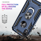 LeYi for iPhone XR Phone Case, iPhone XR Phone Case with Glass Screen Protector Replacement, Military-Grade Shockproof Magnetic Ring Stand Cell Android Case Cover