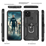 LeYi for Google Pixel 5 Case with Glass Screen Protector Replacement, Military-Grade Shockproof Magnetic Ring Stand Cell Android Case Cover