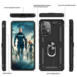 LeYi for Samsung Galaxy A52 5G Case with Glass Screen Protector Replacement, Military-Grade Shockproof Magnetic Ring Stand Cell Android Case Cover