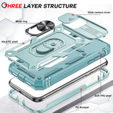 LeYi for iPhone 11 Phone Case: iPhone 11 Case with 2 Tempered Glass Screen Protector, Slide Camera Cover, Ring Stand Holder, Heavy Duty Shockproof para iPhone 11 Cover for Women Girl