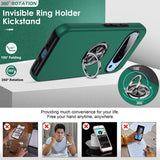 LeYi for Google Pixel 9 Case with Glass Screen Protector, Shockproof Heavy Duty Protective Slim Fit Google Pixel 9 Cell Phone Case Cover with Rotatable Ring Holder Magnetic Kickstand for Women