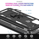 LeYi for Google Pixel 5 Case with Glass Screen Protector Replacement, Military-Grade Shockproof Magnetic Ring Stand Cell Android Case Cover