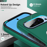 LeYi for Google Pixel 9 Case with Glass Screen Protector, Shockproof Heavy Duty Protective Slim Fit Google Pixel 9 Cell Phone Case Cover with Rotatable Ring Holder Magnetic Kickstand for Women