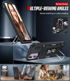 LeYi for Motorola E14/G04/G24/G04s Phone Case, with Camera Lens Cover Slider, Ring Stand Holder Military Grade Protective Shockproof Armour Cover for for Moto E14/GO4/G24/GO4s