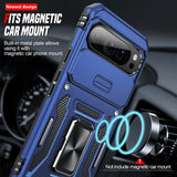 LeYi for Google Pixel 9 Pro XL Phone Case, with Camera Lens Cover Slider, Ring Stand Holder Military Grade Protective Shockproof Armour Cover for for Google Pixel 9 Pro XL