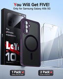 LeYi for Samsung Galaxy A56 5G- Case: Compatible with Mag-Safe with Screen Protector, Military-Grade Matte Translucent Soft-Touch Skin Funda para A 56 Cover
