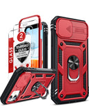 LeYi for iPhone 11 Phone Case: iPhone 11 Case with 2 Tempered Glass Screen Protector, Slide Camera Cover, Ring Stand Holder, Heavy Duty Shockproof para iPhone 11 Cover for Women Girl