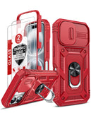 LeYi for iPhone 16 Plus Phone Case: iPhone 16 Plus Case with 2 Tempered Glass Screen Protector, Slide Camera Cover, Ring Stand Holder, Heavy Duty Shockproof para iPhone 16 Plus Cover for Women Girl