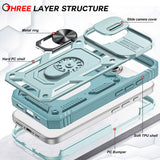 LeYi for iPhone 16 Phone Case: iPhone 16 Case with 2 Tempered Glass Screen Protector, Slide Camera Cover, Ring Stand Holder, Heavy Duty Shockproof para iPhone 16 Cover for Women Girl
