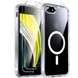 LeYi for iPhone SE Case iPhone 8 Phone Cases with Screen Protector X2 Camera CoverX2 iPhone 7 Case SE3 3rd Generation 2022 SE2 2nd Gen 2020 for Magsafe Magnetic Girls Kids iPhone8 iPhone7 Clear