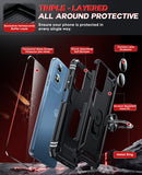 LeYi for Motorola Moto G Play 2024 Case, Motorola G Play 2024 Phone Case with Glass Screen Protector Replacement, Military-Grade Shockproof Magnetic Ring Stand Cell Android Case Cover
