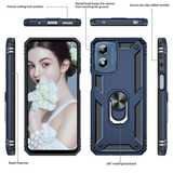 LeYi for Moto G Play 2024 Phone Case, Moto G Play 2024 Phone Case with Glass Screen Protector Replacement, Military-Grade Shockproof Magnetic Ring Stand Cell Android Case Cover