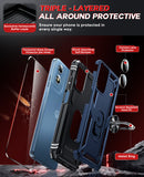 LeYi for Motorola Moto G Play 2024 Case, Motorola G Play 2024 Phone Case with Glass Screen Protector Replacement, Military-Grade Shockproof Magnetic Ring Stand Cell Android Case Cover