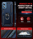 LeYi for Motorola Moto G Play 2024 Case, Motorola G Play 2024 Phone Case with Glass Screen Protector Replacement, Military-Grade Shockproof Magnetic Ring Stand Cell Android Case Cover