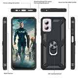 LeYi for Motorola Moto G Power 2024 Case, Motorola G Power 2024 Phone Case with Glass Screen Protector Replacement, Military-Grade Shockproof Magnetic Ring Stand Cell Android Case Cover