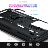 LeYi for Motorola Moto G Stylus 5G 2025 Case, Motorola G Stylus 5G 2025 Phone Case with Glass Screen Protector Replacement, Military-Grade Shockproof Magnetic Ring Stand Cell Android Case Cover