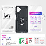 LeYi for Samsung Galaxy A06 Phone Case, Samsung A06 Phone Case with Glass Screen Protector Replacement, Military-Grade Shockproof Magnetic Ring Stand Cell Android Case Cover