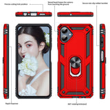 LeYi for Samsung Galaxy A06 Case with Glass Screen Protector Replacement, Military-Grade Shockproof Magnetic Ring Stand Cell Android Case Cover
