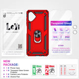 LeYi for Samsung Galaxy A06 Case with Glass Screen Protector Replacement, Military-Grade Shockproof Magnetic Ring Stand Cell Android Case Cover