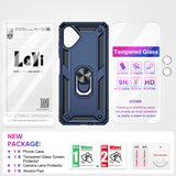 LeYi for Samsung Galaxy A06 Phone Case, Samsung A06 Phone Case with Glass Screen Protector Replacement, Military-Grade Shockproof Magnetic Ring Stand Cell Android Case Cover