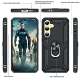 LeYi for Samsung Galaxy S24 FE Case with Glass Screen Protector Replacement, Military-Grade Shockproof Magnetic Ring Stand Cell Android Case Cover