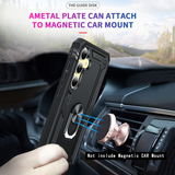 LeYi for Samsung Galaxy S24 FE Case with Glass Screen Protector Replacement, Military-Grade Shockproof Magnetic Ring Stand Cell Android Case Cover