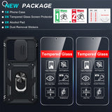 LeYi for Samsung Galaxy S23-FE Case: Galaxy S23 FE Screen Protector X 2 & Rotatable Ring Holder Kickstand, Slide Camera Cover