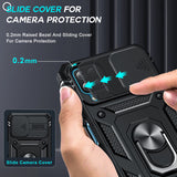 LeYi Samsung Galaxy A12 Phone Case: Screen Protector X 2 with Slide Camera Cover, 360 Full Body Military-Grade Cover with Kickstand