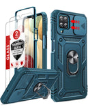 LeYi Samsung Galaxy A12 Phone Case: Screen Protector X 2 with Slide Camera Cover, 360 Full Body Military-Grade Cover with Kickstand