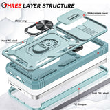 LeYi for Samsung Galaxy A26 5G Phone Case: Samsung Galaxy A26 Case with 2 Tempered Glass Screen Pro Maxtector, Slide Camera Cover, Ring Stand Holder, Heavy Duty Shockproof para Samsung Galaxy A26 Cover for Women Girl