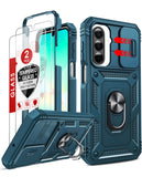 LeYi for Samsung Galaxy A26 5G Phone Case: Samsung Galaxy A26 Case with 2 Tempered Glass Screen Pro Maxtector, Slide Camera Cover, Ring Stand Holder, Heavy Duty Shockproof para Samsung Galaxy A26 Cover for Women Girl