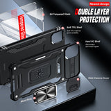 LeYi for Samsung Galaxy A05 Phone Case: with 2X Tempered Glass Screen Protector, Heavy Duty Shockproof Slide Camera Cover