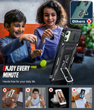 LeYi for Samsung Galaxy A05 Phone Case: with 2X Tempered Glass Screen Protector, Heavy Duty Shockproof Slide Camera Cover