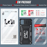 LeYi for Samsung Galaxy A05 Phone Case: with 2X Tempered Glass Screen Protector, Heavy Duty Shockproof Slide Camera Cover