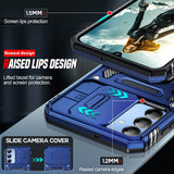 LeYi for Samsung Galaxy A15 4G/5G Phone Case, with Camera Lens Cover Slider, Ring Stand Holder Military Grade Protective Shockproof Armour Cover for Samsung A15