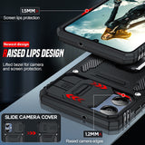 LeYi for Samsung Galaxy A06 Phone Case: with 2 X Tempered Glass Screen Protector, Magnetic Kickstand and Slide Camera Cover