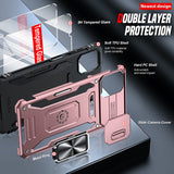 LeYi for Samsung Galaxy A06 Phone Case, with Camera Lens Cover Slider, Ring Stand Holder Military Grade Protective Shockproof Armour Cover for Samsung AO6