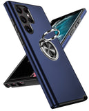 LeYi for Samsung Galaxy S22 Ultra Case, Shockproof Heavy Duty Protective Slim Fit Samsung Galaxy S22 Ultra Cell Phone Case Cover with Rotatable Ring Holder Magnetic Kickstand for Women